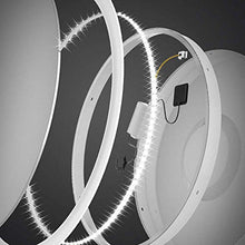 Specchio da toeletta a LED Illuminato a Specchio, Specchio da Bagno Rotondo a Parete, antiappannante, Luce Bianca, casa/Camera da Letto 60/70/80 cm