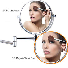 SHY Supporto da Parete per Specchio cosmetico, Specchio per Il Trucco Ingrandimento 3X Specchio cosmetico Specchio da Bagno bifacciale da Barba Rotondo in Camera da Letto