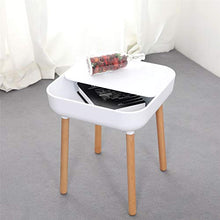 TRAND Lund - Comodino da salotto, colori alla moda, design scandinavo, ripiano e passacavi, in legno/plastica, 40 x 40 cm, colore: Bianco/Bianco