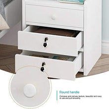 RR-YRN Comodino da Camera da Letto A 3 Cassetti con Chiusura A 3 Cassetti, Moderno Tavolo da Comodino Bianco, Comodino Semplice da Camera da Letto da Comodino, Cassetto per Stoccaggio