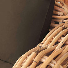 Milani Home s.r.l.s. Divano da Giardino 2 Posti Completo di Cuscino Intreccio in Rattan Naturale