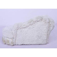 Poltrona Letto Singola, Soggiorno Lazy Couch Poltrona Lounge con Schienale Alto Cuscino da Giardino All'Aperto Sedile per Stadio Portatile, White