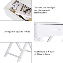 DREAMADE Comodino con Cassetto, Tavolino Laterale per Divano Poltrona Salotto Camera da Letto in MDF, Bianco