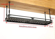 DJSMjbj - Scaffale da soffitto in ferro da stiro, per bicchieri da vino, decorazione a soffitto, 80*35cm