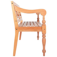 vidaXL Legno Massello di Mogano Panca Batavia Marrone Chiaro Panchina Esterni