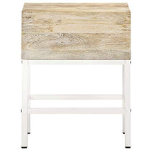 Tidyard Comodino Camera da Letto Rustico con Cassetto in Legno Massello di Mango e Ferro 40x30x50 cm,Comodino Cameretta Rustico con Cassetto in Legno Massello,Comodino in Legno Massello