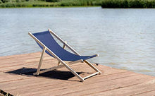 Sdraio in Legno di Faggio, Pieghevole, Vlettino Prendisole, Sedia da Giardino, Lettino da Spiaggia, Elegante, Comodo, Mare, Piscina, Classic, Azzurro