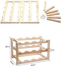 Scaffale Legno Porta Vino Portabottiglie Per Vino Pratico Scaffale Per Bottiglie Di Vino- Decorazioni Per La Casa, Portabottiglie Può Contenere 12 Bottiglie Di Vino Rosso