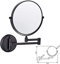 HGXC Specchio da Parete, Specchio da Trucco Pieghevole da Bagno allungabile-3X Specchi da Trucco Neri da appoggio con ingrandimento