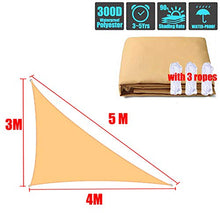 CH-GTJ Tenda A Vela Triangolo Rettangolo, Protezione Raggi UV 98%, Vela Ombreggiante Resistente E Traspirante per Giardino Balcone Terrazza,Sand Yellow,3X4X5m
