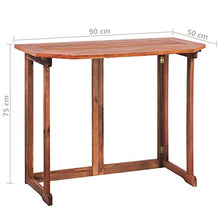 vidaXL Legno Massello di Acacia Tavolo da Balcone Rustico Tavolino Consolle
