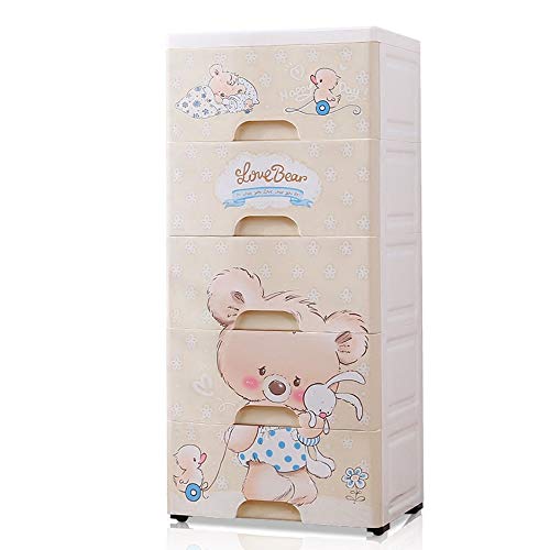 Yaunli Armadio Semplice 5 cassetti in plastica archiviazione cassetti dell'organizzatore di immagazzinaggio unità for Kids Room Ingresso Corridoio Ufficio Armadio di stoccaggio Vestiti