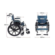 Sedie A Rotelle Semoventi, Manuale di Viaggio di Transito Portatile, Pieghevole in Lega di Alluminio Leggero Scooter per Anziani Disabili con Freno Pneumatico Gonfiabile Carrello per Scooter per Anzi