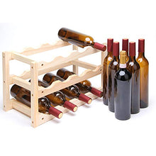 YQJ - Portabottiglie in legno con 12 fessure, antiscivolo, per bar, cucina, cantina, armadio, tavolo, in legno massiccio ad alta densità, 46 x 24 x 28 cm