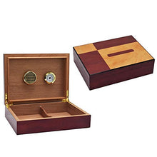 WRJY Humidor per sigari Scatola per sigari Portasigarette con umidificatore e igrometro Temperatura e umidità Costanti, Umidificatore in Legno di Cedro Importato può posare 10-25 Scatol