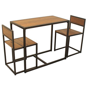 yelloo MOD. Siena Set Tavolo Bar e 2 Sedie Marrone Cucina Sgabelli Mobili