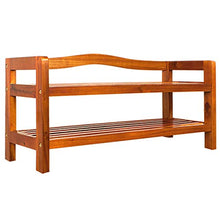 Deuba Panca Scarpiera Legno d´Acacia 2 Ripiani 42 x 74 x 26 cm caricabile Max 80kg Mobile Corridoio