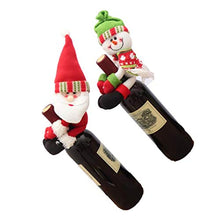 TOYANDONA Borsa per Vino di Natale 2 Pezzi Copertura per Bottiglia di Vino di Babbo Natale Pupazzo di Neve Sacchetti Regalo di Natale Hugger di Vino per Decorazioni per la tavola di Natale