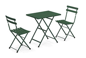 EMU Arc en Ciel Set: Tavolo Pieghevole Articolo 334 Centimetri 50 x 70 e 2 sedie Articolo 314 Colore Verde Scuro codice colore 75