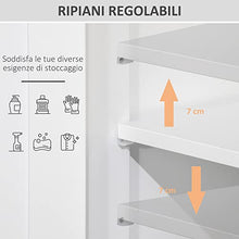 kleankin Mobile Bagno Multiuso con Armadietto 2 Ante, Mensola e 2 Cassetti Regolabili 60x30x108.8cm, Bianco
