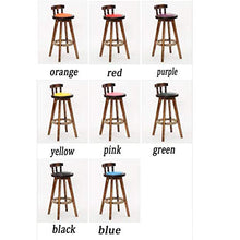 Sgabello Da Bar In Legno Massello Sedia Da Bar Girevole Retrò, Con Sedile Rotondo E Schienale Basso, Per Colazione, Pranzo, Bancone Della Cucina, Sgabello Alto, Carico 180 Kg (8 Colori)(Color:viola)
