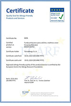 EUROALLERGY - Coprimaterasso Antiacaro Antiallergico Certificato. Con Cerniera. Per Culla 60x120x12 cm.