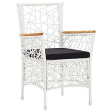 Oushome Set Mobili da Pranzo per Giardino 9 pz in Polyrattan Bianco