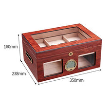 WZHZJ Desktop Humidor, Cedar divisore, e Brass Ring Vetro igrometro, detiene l'80 a 100 sigari