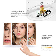 XXYWJF Specchio da trucco con luci, specchio cosmetico a 21 LED, ingrandimento 2x 3x, controllo touch, doppio alimentatore, portatile, rotazione libera