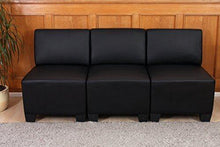 Sistema modulare Lione N71 salotto ecopelle divano 3 posti senza braccioli ~ nero - Arredi Casa