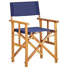 vidaXL 2X Legno Massello di Acacia Sedie da Regista Pieghevoli Leggere Robuste Seggiole da Giardino Campeggio Spiaggia Blu