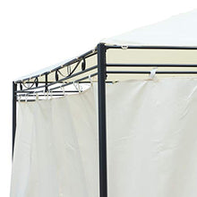 Outsunny Gazebo da Giardino 4x3M 6 Pareti Rimovibili Poliestere 400 x 300 x 255 cm Crema