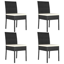 FAMIROSA Sedie da Pranzo per Giardino 4 pz in Polyrattan Nero-5107