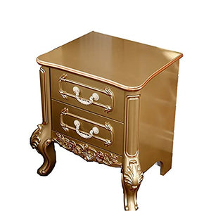 Comodini Decorazione Leggero, Gruppo Intagliato Camera da Letto Europea Multifunzione 2 Piccoli Mini armadietti Carico: 400 kg-60x52x45 cm MUMUJIN