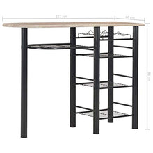 ZHXYY Set Tavolo da Bar 3 Pezzi con 2 sgabelli da Bar Tavolo da Bar per la Colazione e sgabelli Set per Cucina Soggiorno Sala per Feste Legno Industriale e Acciaio Rovere