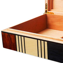 Cigar Box di stoccaggio Grande capacità solido legno di cedro, Legno, Ovest impiallacciatura di legno Parquet creativo Cigar Humidor Cigar Box Perfetto da usare in ufficio e camera da letto