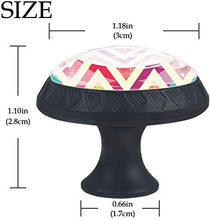 Geometrico a strisce colorate a zig-zag Pomelli per Porta Set di 4 Pomelli per Mobili Manopole per Cassetti Cucina Armadio Vetro