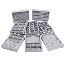 Haucy Scatola portaoggetti per gioielli, con 12 piccole griglie, 20 x 15 x 3 cm