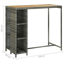 Tidyard Set di Tavolo da Bar con 4 Sgabelli da Bar da Giardino con Cuscini in Polyrattan,Set Tavolo e 4 Sedie da Bar in Rattan per Esterno,Penisola da Gardino per Esterno