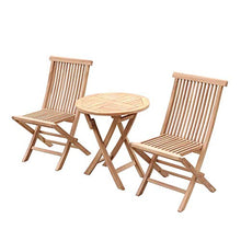 3 pezzi di kit da bistrot da esterno pieghevoli, tavoli e sedie per il tempo libero in legno massello per il balcone del cortile della terrazza, 2 poltrone e 1 tavolino rotondo per il giardino del b