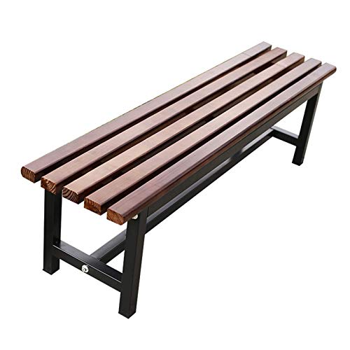 LXLH Panca da Giardino Panchina Panchina da Giardino Panchina da Giardino, Panchina da terrazza a 3 posti Resistente alle intemperie Senza Schienale, Struttura in Alluminio pressofuso e Legno mas