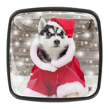 Siberian Husky Puppy in New Year's and Christmas Costume Pomelli per Porta Set di 4 Pomelli per Mobili Manopole per Cassetti Cucina Armadio Vetro