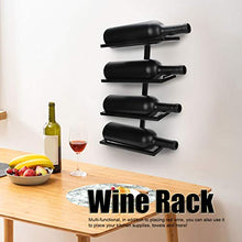 Rodipu Portabottiglie per Vino, portabottiglie Multifunzionale per Vino Rosso, mensola portaoggetti a Parete per(Inclined Wine Rack for 4 Bottles Black)