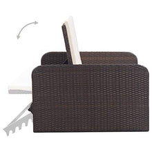 SKM Set Divani da Giardino 2 pz con Cuscini in Polyrattan Marrone (29kg)