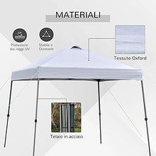 Outsunny Gazebo Pieghevole 3x3m da Giardino ed Esterno in Metallo e Tessuto Oxford Bianco con Borsa da Viaggio