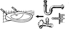 Sanitop-Wingenroth Installations Set per lavabo, montaggio, 1 pezzi, cromato, 22300 3