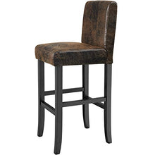 TecTake 800766 Set 4X Sgabelli da Bar, Pelle Sintetica, Legno Duro Massello, Arredamento Ergonomica, Casa Cucina Sala da Pranzo Arredo - Disponibile in Diversi Colori (Marrone Anticato | No. 403585)