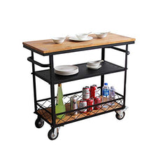 Carrello di Servizio, mensola Industriale Vintage, Metallo in Legno, Vassoio Multiuso, con Ruote, per Cucina, Ristorante, Hotel, ECC. Dimensioni: 80 * 40 * 80 cm