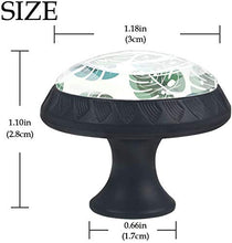 Modello di foglie verdi dell'acquerello Pomelli per Porta Set di 4 Pomelli per Mobili Manopole per Cassetti Cucina Armadio Vetro