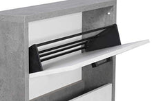 4246OLM Scarpiera Montata 3 Ante a ribalta Spessore 25mm Scocca Finitura Ossido Ante finitura bianco cemento 75,3L x 115,7H x 18P